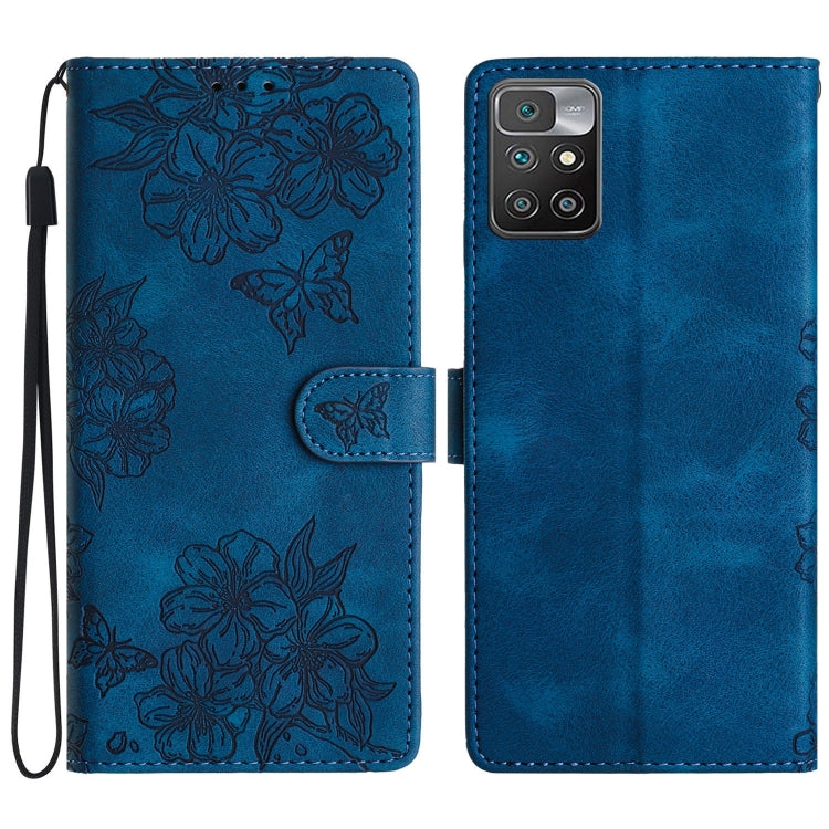 Cherry Blossom Butterfly Skin Feel Embossed PU Phone Case, For Xiaomi Redmi 10 2022, For Xiaomi Redmi Note 11 4G Global, For Xiaomi Redmi 10, For Xiaomi Redmi Note 10 5G, For Xiaomi Redmi Note 10S, For Xiaomi Redmi Note 10 Pro Max                      ...