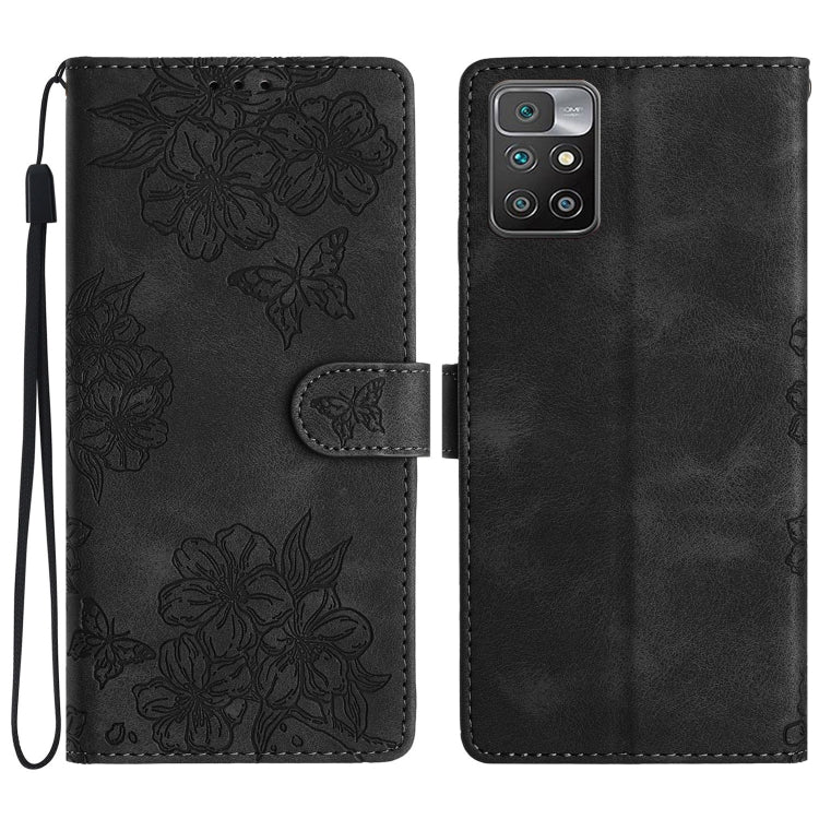 Cherry Blossom Butterfly Skin Feel Embossed PU Phone Case, For Xiaomi Redmi 10 2022, For Xiaomi Redmi Note 11 4G Global, For Xiaomi Redmi 10, For Xiaomi Redmi Note 10 5G, For Xiaomi Redmi Note 10S, For Xiaomi Redmi Note 10 Pro Max                      ...