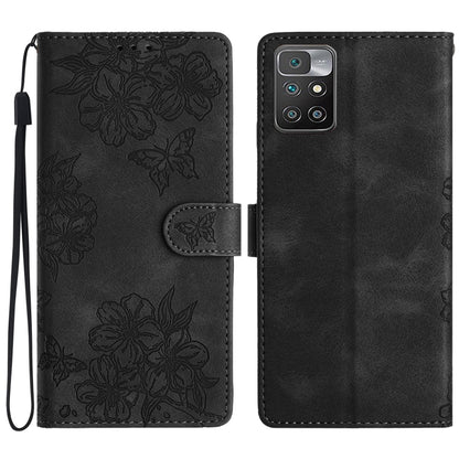 Cherry Blossom Butterfly Skin Feel Embossed PU Phone Case, For Xiaomi Redmi 10 2022, For Xiaomi Redmi Note 11 4G Global, For Xiaomi Redmi 10, For Xiaomi Redmi Note 10 5G, For Xiaomi Redmi Note 10S, For Xiaomi Redmi Note 10 Pro Max                      ...