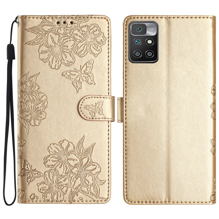 Cherry Blossom Butterfly Skin Feel Embossed PU Phone Case, For Xiaomi Redmi 10 2022, For Xiaomi Redmi Note 11 4G Global, For Xiaomi Redmi 10, For Xiaomi Redmi Note 10 5G, For Xiaomi Redmi Note 10S, For Xiaomi Redmi Note 10 Pro Max                      ...