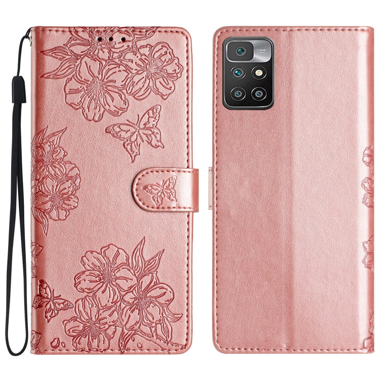 Cherry Blossom Butterfly Skin Feel Embossed PU Phone Case, For Xiaomi Redmi 10 2022, For Xiaomi Redmi Note 11 4G Global, For Xiaomi Redmi 10, For Xiaomi Redmi Note 10 5G, For Xiaomi Redmi Note 10S, For Xiaomi Redmi Note 10 Pro Max                      ...