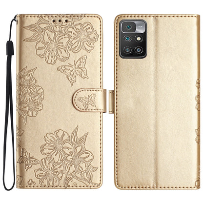 Cherry Blossom Butterfly Skin Feel Embossed PU Phone Case, For Xiaomi Redmi 10 2022, For Xiaomi Redmi Note 11 4G Global, For Xiaomi Redmi 10, For Xiaomi Redmi Note 10 5G, For Xiaomi Redmi Note 10S, For Xiaomi Redmi Note 10 Pro Max                      ...