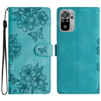 Cherry Blossom Butterfly Skin Feel Embossed PU Phone Case, For Xiaomi Redmi 10 2022, For Xiaomi Redmi Note 11 4G Global, For Xiaomi Redmi 10, For Xiaomi Redmi Note 10 5G, For Xiaomi Redmi Note 10S, For Xiaomi Redmi Note 10 Pro Max                      ...