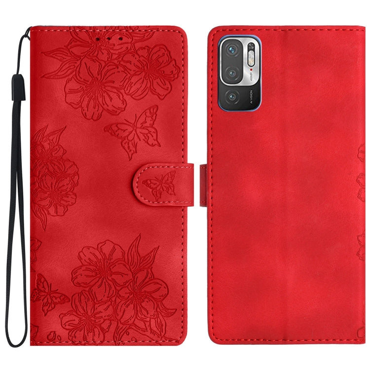 Cherry Blossom Butterfly Skin Feel Embossed PU Phone Case, For Xiaomi Redmi 10 2022, For Xiaomi Redmi Note 11 4G Global, For Xiaomi Redmi 10, For Xiaomi Redmi Note 10 5G, For Xiaomi Redmi Note 10S, For Xiaomi Redmi Note 10 Pro Max                      ...