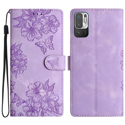 Cherry Blossom Butterfly Skin Feel Embossed PU Phone Case, For Xiaomi Redmi 10 2022, For Xiaomi Redmi Note 11 4G Global, For Xiaomi Redmi 10, For Xiaomi Redmi Note 10 5G, For Xiaomi Redmi Note 10S, For Xiaomi Redmi Note 10 Pro Max                      ...