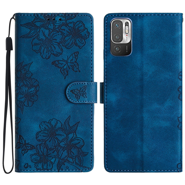 Cherry Blossom Butterfly Skin Feel Embossed PU Phone Case, For Xiaomi Redmi 10 2022, For Xiaomi Redmi Note 11 4G Global, For Xiaomi Redmi 10, For Xiaomi Redmi Note 10 5G, For Xiaomi Redmi Note 10S, For Xiaomi Redmi Note 10 Pro Max                      ...