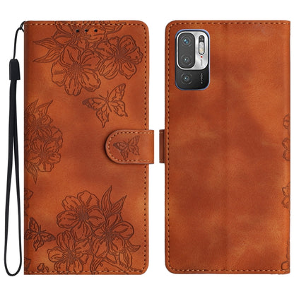 Cherry Blossom Butterfly Skin Feel Embossed PU Phone Case, For Xiaomi Redmi 10 2022, For Xiaomi Redmi Note 11 4G Global, For Xiaomi Redmi 10, For Xiaomi Redmi Note 10 5G, For Xiaomi Redmi Note 10S, For Xiaomi Redmi Note 10 Pro Max                      ...