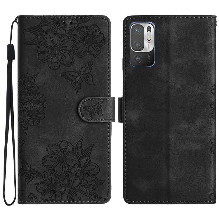 Cherry Blossom Butterfly Skin Feel Embossed PU Phone Case, For Xiaomi Redmi 10 2022, For Xiaomi Redmi Note 11 4G Global, For Xiaomi Redmi 10, For Xiaomi Redmi Note 10 5G, For Xiaomi Redmi Note 10S, For Xiaomi Redmi Note 10 Pro Max                      ...