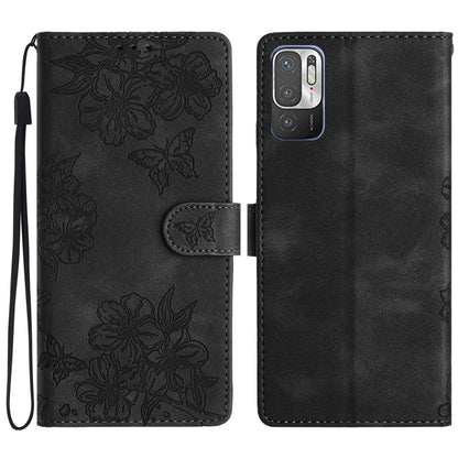 Cherry Blossom Butterfly Skin Feel Embossed PU Phone Case, For Xiaomi Redmi 10 2022, For Xiaomi Redmi Note 11 4G Global, For Xiaomi Redmi 10, For Xiaomi Redmi Note 10 5G, For Xiaomi Redmi Note 10S, For Xiaomi Redmi Note 10 Pro Max                      ...