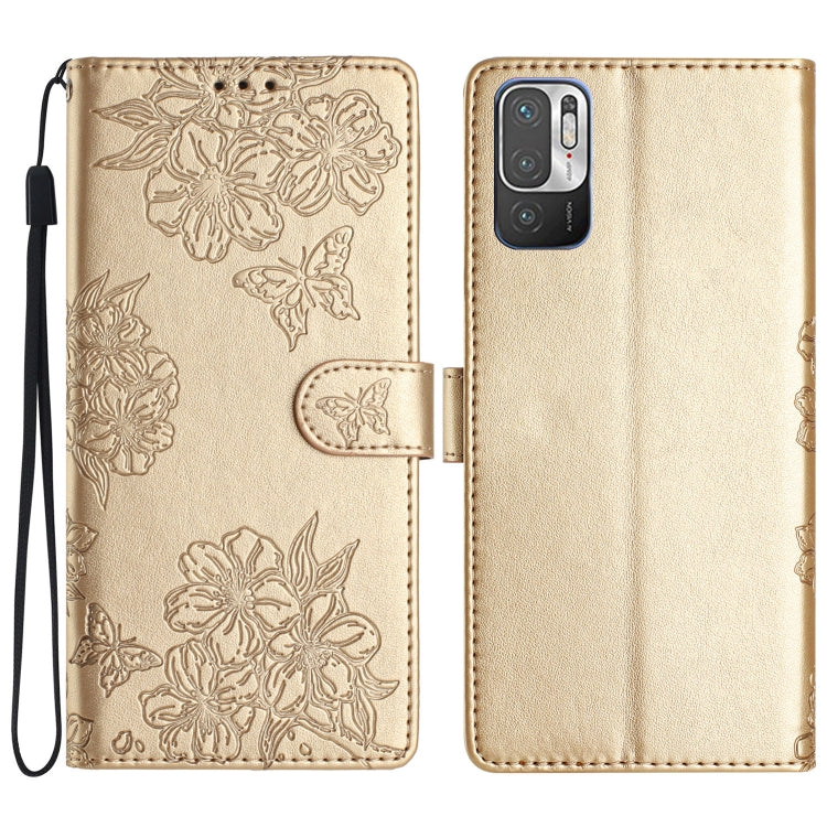 Cherry Blossom Butterfly Skin Feel Embossed PU Phone Case, For Xiaomi Redmi 10 2022, For Xiaomi Redmi Note 11 4G Global, For Xiaomi Redmi 10, For Xiaomi Redmi Note 10 5G, For Xiaomi Redmi Note 10S, For Xiaomi Redmi Note 10 Pro Max                      ...
