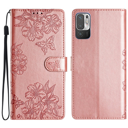 Cherry Blossom Butterfly Skin Feel Embossed PU Phone Case, For Xiaomi Redmi 10 2022, For Xiaomi Redmi Note 11 4G Global, For Xiaomi Redmi 10, For Xiaomi Redmi Note 10 5G, For Xiaomi Redmi Note 10S, For Xiaomi Redmi Note 10 Pro Max                      ...