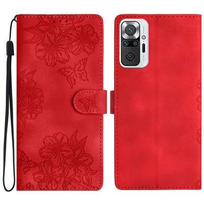 Cherry Blossom Butterfly Skin Feel Embossed PU Phone Case, For Xiaomi Redmi 10 2022, For Xiaomi Redmi Note 11 4G Global, For Xiaomi Redmi 10, For Xiaomi Redmi Note 10 5G, For Xiaomi Redmi Note 10S, For Xiaomi Redmi Note 10 Pro Max                      ...
