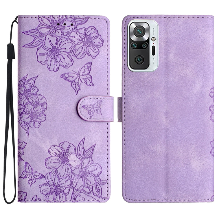 Cherry Blossom Butterfly Skin Feel Embossed PU Phone Case, For Xiaomi Redmi 10 2022, For Xiaomi Redmi Note 11 4G Global, For Xiaomi Redmi 10, For Xiaomi Redmi Note 10 5G, For Xiaomi Redmi Note 10S, For Xiaomi Redmi Note 10 Pro Max                      ...