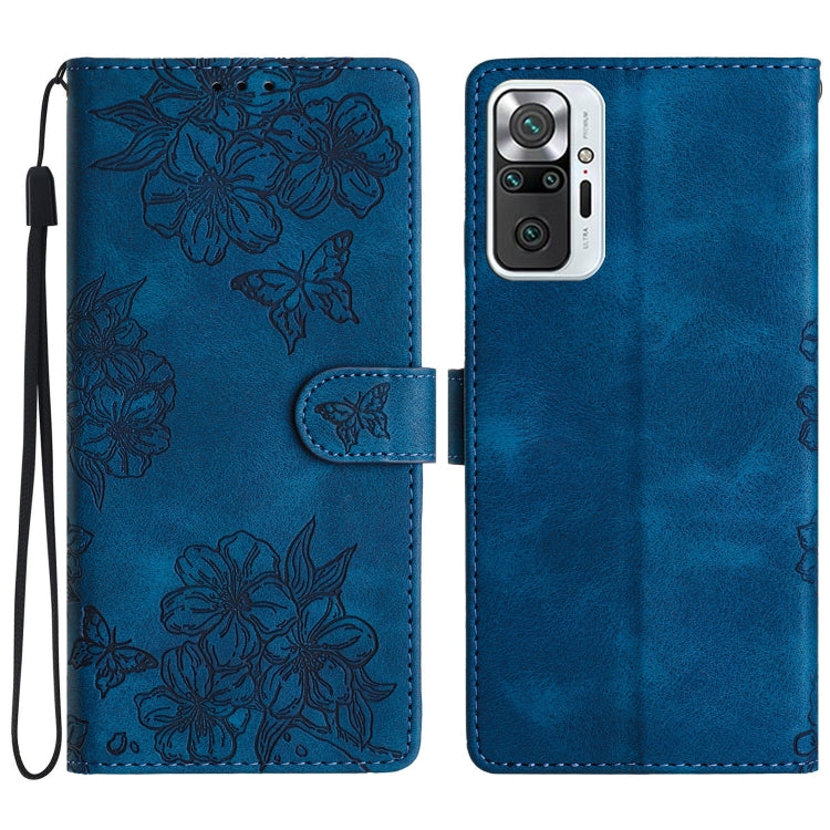 Cherry Blossom Butterfly Skin Feel Embossed PU Phone Case, For Xiaomi Redmi 10 2022, For Xiaomi Redmi Note 11 4G Global, For Xiaomi Redmi 10, For Xiaomi Redmi Note 10 5G, For Xiaomi Redmi Note 10S, For Xiaomi Redmi Note 10 Pro Max                      ...