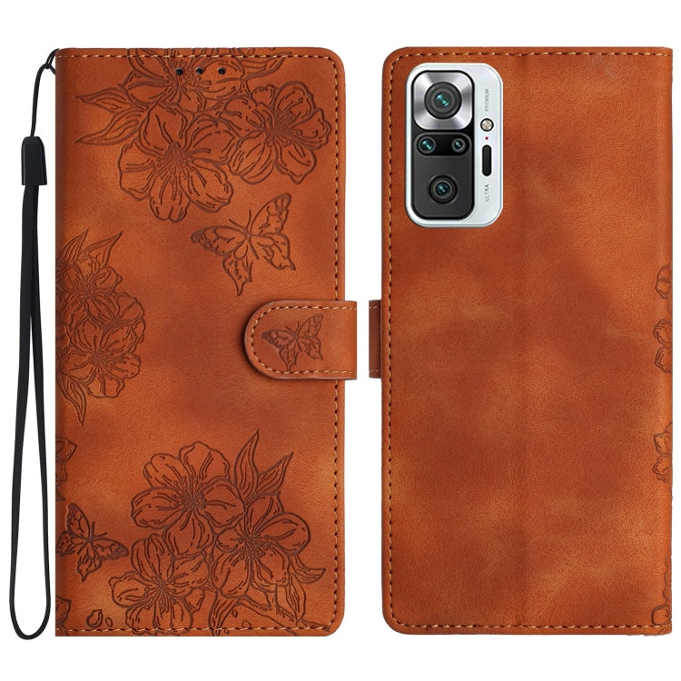 Cherry Blossom Butterfly Skin Feel Embossed PU Phone Case, For Xiaomi Redmi 10 2022, For Xiaomi Redmi Note 11 4G Global, For Xiaomi Redmi 10, For Xiaomi Redmi Note 10 5G, For Xiaomi Redmi Note 10S, For Xiaomi Redmi Note 10 Pro Max                      ...