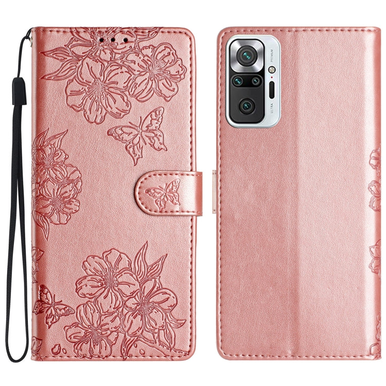 Cherry Blossom Butterfly Skin Feel Embossed PU Phone Case, For Xiaomi Redmi 10 2022, For Xiaomi Redmi Note 11 4G Global, For Xiaomi Redmi 10, For Xiaomi Redmi Note 10 5G, For Xiaomi Redmi Note 10S, For Xiaomi Redmi Note 10 Pro Max                      ...