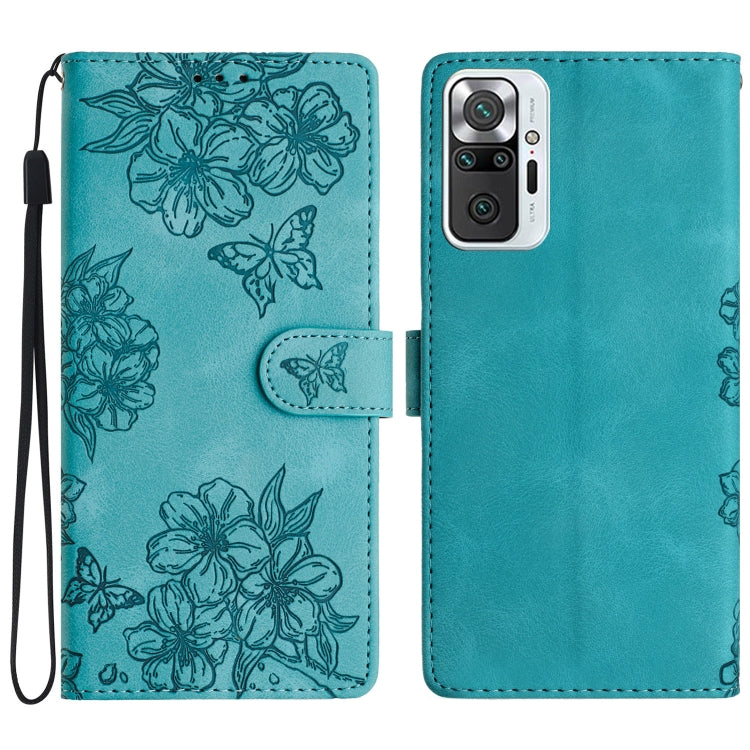 Cherry Blossom Butterfly Skin Feel Embossed PU Phone Case, For Xiaomi Redmi 10 2022, For Xiaomi Redmi Note 11 4G Global, For Xiaomi Redmi 10, For Xiaomi Redmi Note 10 5G, For Xiaomi Redmi Note 10S, For Xiaomi Redmi Note 10 Pro Max                      ...