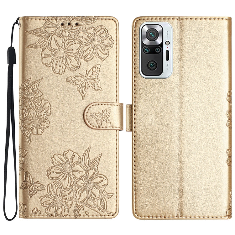 Cherry Blossom Butterfly Skin Feel Embossed PU Phone Case, For Xiaomi Redmi 10 2022, For Xiaomi Redmi Note 11 4G Global, For Xiaomi Redmi 10, For Xiaomi Redmi Note 10 5G, For Xiaomi Redmi Note 10S, For Xiaomi Redmi Note 10 Pro Max                      ...