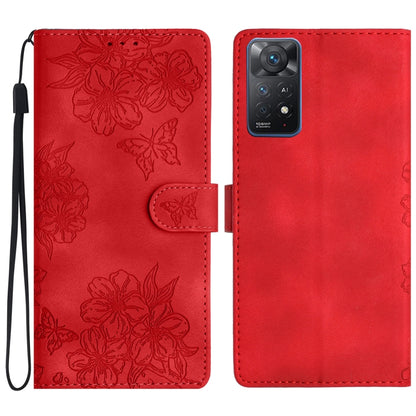Cherry Blossom Butterfly Skin Feel Embossed PU Phone Case, For Xiaomi Redmi 10 2022, For Xiaomi Redmi Note 11 4G Global, For Xiaomi Redmi 10, For Xiaomi Redmi Note 10 5G, For Xiaomi Redmi Note 10S, For Xiaomi Redmi Note 10 Pro Max                      ...