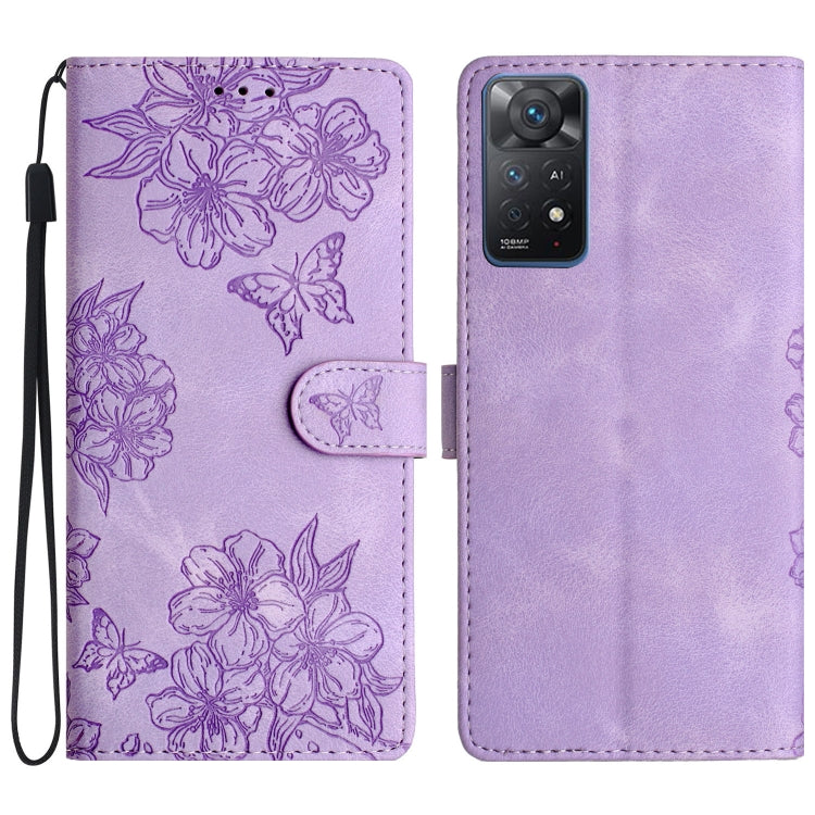 Cherry Blossom Butterfly Skin Feel Embossed PU Phone Case, For Xiaomi Redmi 10 2022, For Xiaomi Redmi Note 11 4G Global, For Xiaomi Redmi 10, For Xiaomi Redmi Note 10 5G, For Xiaomi Redmi Note 10S, For Xiaomi Redmi Note 10 Pro Max                      ...