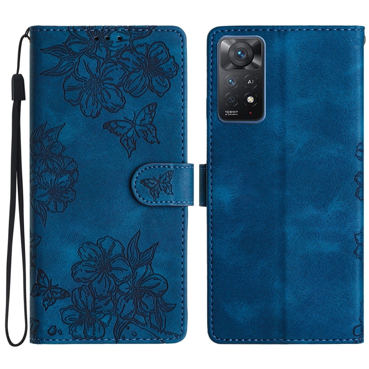 Cherry Blossom Butterfly Skin Feel Embossed PU Phone Case, For Xiaomi Redmi 10 2022, For Xiaomi Redmi Note 11 4G Global, For Xiaomi Redmi 10, For Xiaomi Redmi Note 10 5G, For Xiaomi Redmi Note 10S, For Xiaomi Redmi Note 10 Pro Max                      ...