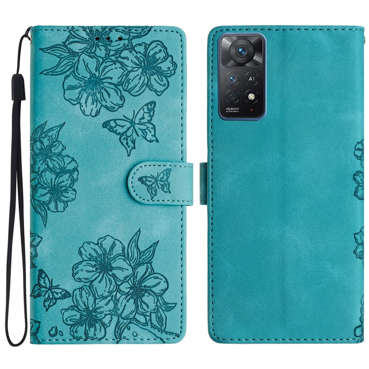 Cherry Blossom Butterfly Skin Feel Embossed PU Phone Case, For Xiaomi Redmi 10 2022, For Xiaomi Redmi Note 11 4G Global, For Xiaomi Redmi 10, For Xiaomi Redmi Note 10 5G, For Xiaomi Redmi Note 10S, For Xiaomi Redmi Note 10 Pro Max                      ...