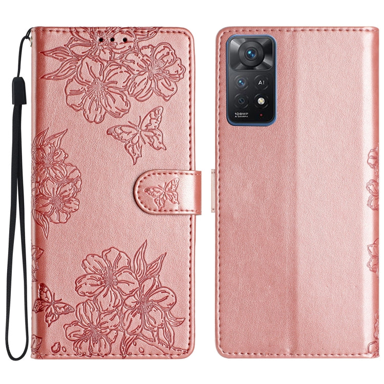 Cherry Blossom Butterfly Skin Feel Embossed PU Phone Case, For Xiaomi Redmi 10 2022, For Xiaomi Redmi Note 11 4G Global, For Xiaomi Redmi 10, For Xiaomi Redmi Note 10 5G, For Xiaomi Redmi Note 10S, For Xiaomi Redmi Note 10 Pro Max                      ...