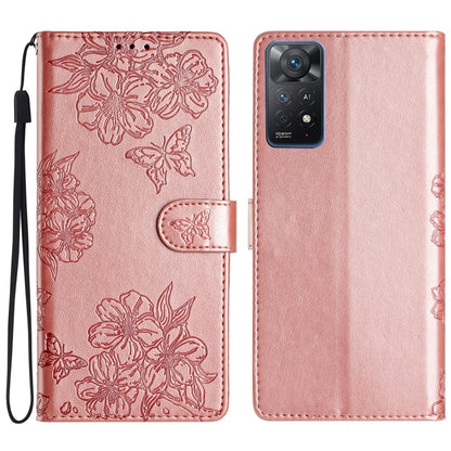 Cherry Blossom Butterfly Skin Feel Embossed PU Phone Case, For Xiaomi Redmi 10 2022, For Xiaomi Redmi Note 11 4G Global, For Xiaomi Redmi 10, For Xiaomi Redmi Note 10 5G, For Xiaomi Redmi Note 10S, For Xiaomi Redmi Note 10 Pro Max                      ...