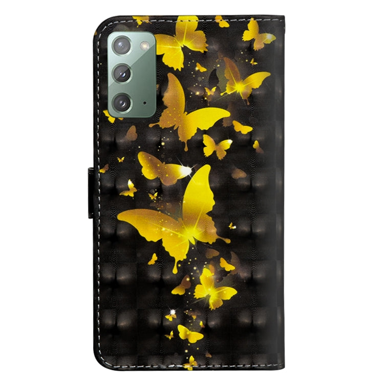 Black TPU/PU phone case with yellow butterfly 3D pattern and camera cutout