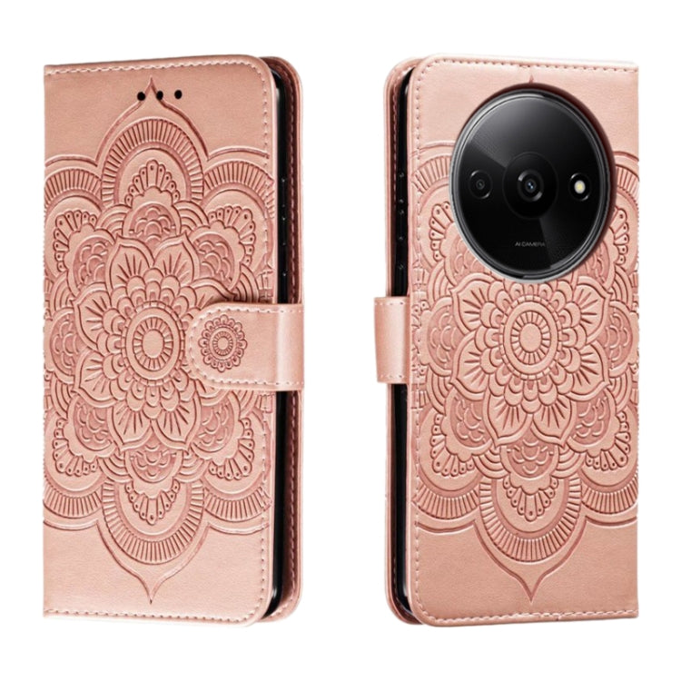 Sun Mandala Embossing Pattern Phone Leather Case, For Xiaomi Redmi A3, For Xiaomi Redmi Note 13 Pro 4G, For Xiaomi Redmi Note 13 4G, For Xiaomi Redmi K70E, For Xiaomi Redmi Note 13R Pro, For Xiaomi Redmi K70