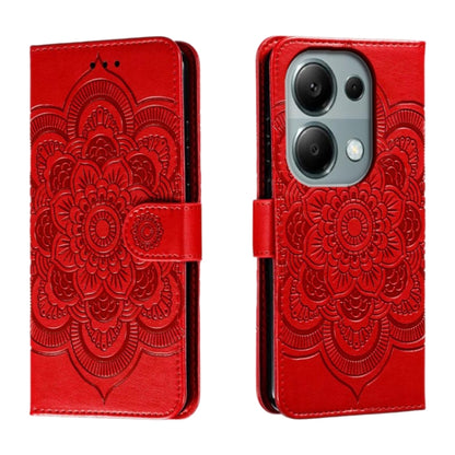 Sun Mandala Embossing Pattern Phone Leather Case, For Xiaomi Redmi A3, For Xiaomi Redmi Note 13 Pro 4G, For Xiaomi Redmi Note 13 4G, For Xiaomi Redmi K70E, For Xiaomi Redmi Note 13R Pro, For Xiaomi Redmi K70