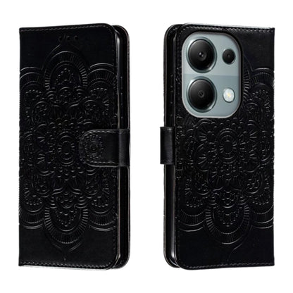Sun Mandala Embossing Pattern Phone Leather Case, For Xiaomi Redmi A3, For Xiaomi Redmi Note 13 Pro 4G, For Xiaomi Redmi Note 13 4G, For Xiaomi Redmi K70E, For Xiaomi Redmi Note 13R Pro, For Xiaomi Redmi K70
