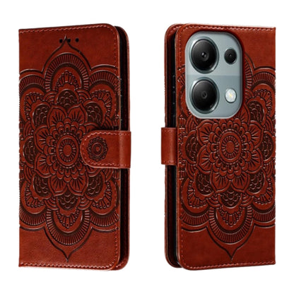 Sun Mandala Embossing Pattern Phone Leather Case, For Xiaomi Redmi A3, For Xiaomi Redmi Note 13 Pro 4G, For Xiaomi Redmi Note 13 4G, For Xiaomi Redmi K70E, For Xiaomi Redmi Note 13R Pro, For Xiaomi Redmi K70
