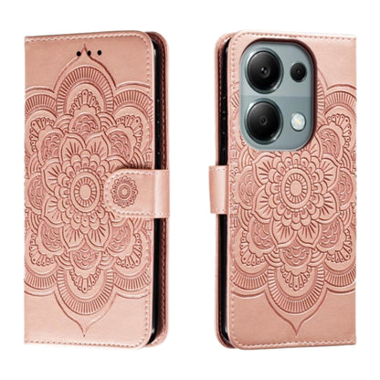 Sun Mandala Embossing Pattern Phone Leather Case, For Xiaomi Redmi A3, For Xiaomi Redmi Note 13 Pro 4G, For Xiaomi Redmi Note 13 4G, For Xiaomi Redmi K70E, For Xiaomi Redmi Note 13R Pro, For Xiaomi Redmi K70