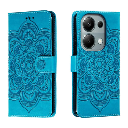 Sun Mandala Embossing Pattern Phone Leather Case, For Xiaomi Redmi A3, For Xiaomi Redmi Note 13 Pro 4G, For Xiaomi Redmi Note 13 4G, For Xiaomi Redmi K70E, For Xiaomi Redmi Note 13R Pro, For Xiaomi Redmi K70