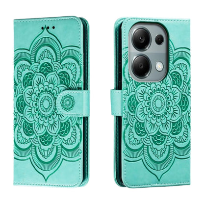 Sun Mandala Embossing Pattern Phone Leather Case, For Xiaomi Redmi A3, For Xiaomi Redmi Note 13 Pro 4G, For Xiaomi Redmi Note 13 4G, For Xiaomi Redmi K70E, For Xiaomi Redmi Note 13R Pro, For Xiaomi Redmi K70