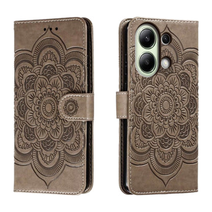 Sun Mandala Embossing Pattern Phone Leather Case, For Xiaomi Redmi A3, For Xiaomi Redmi Note 13 Pro 4G, For Xiaomi Redmi Note 13 4G, For Xiaomi Redmi K70E, For Xiaomi Redmi Note 13R Pro, For Xiaomi Redmi K70