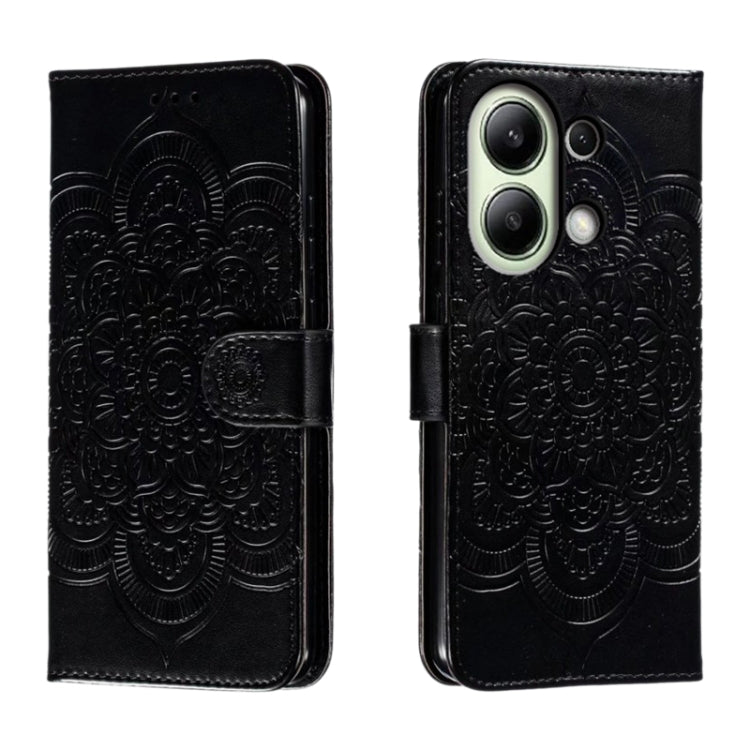 Sun Mandala Embossing Pattern Phone Leather Case, For Xiaomi Redmi A3, For Xiaomi Redmi Note 13 Pro 4G, For Xiaomi Redmi Note 13 4G, For Xiaomi Redmi K70E, For Xiaomi Redmi Note 13R Pro, For Xiaomi Redmi K70