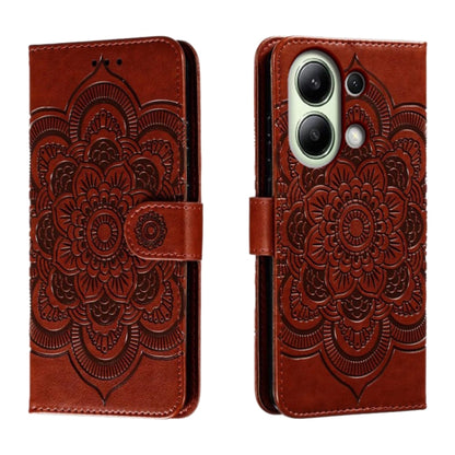 Sun Mandala Embossing Pattern Phone Leather Case, For Xiaomi Redmi A3, For Xiaomi Redmi Note 13 Pro 4G, For Xiaomi Redmi Note 13 4G, For Xiaomi Redmi K70E, For Xiaomi Redmi Note 13R Pro, For Xiaomi Redmi K70