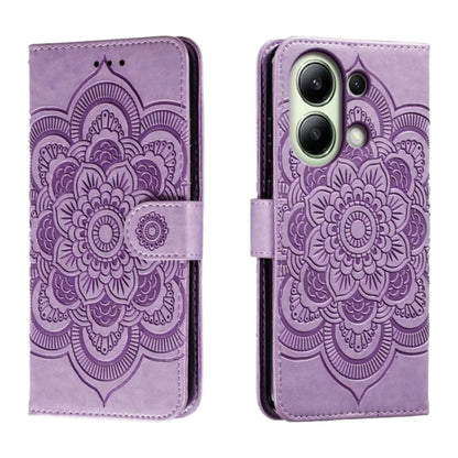 Sun Mandala Embossing Pattern Phone Leather Case, For Xiaomi Redmi A3, For Xiaomi Redmi Note 13 Pro 4G, For Xiaomi Redmi Note 13 4G, For Xiaomi Redmi K70E, For Xiaomi Redmi Note 13R Pro, For Xiaomi Redmi K70