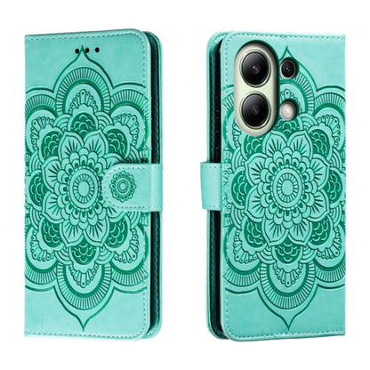 Sun Mandala Embossing Pattern Phone Leather Case, For Xiaomi Redmi A3, For Xiaomi Redmi Note 13 Pro 4G, For Xiaomi Redmi Note 13 4G, For Xiaomi Redmi K70E, For Xiaomi Redmi Note 13R Pro, For Xiaomi Redmi K70