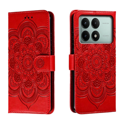 Sun Mandala Embossing Pattern Phone Leather Case, For Xiaomi Redmi A3, For Xiaomi Redmi Note 13 Pro 4G, For Xiaomi Redmi Note 13 4G, For Xiaomi Redmi K70E, For Xiaomi Redmi Note 13R Pro, For Xiaomi Redmi K70