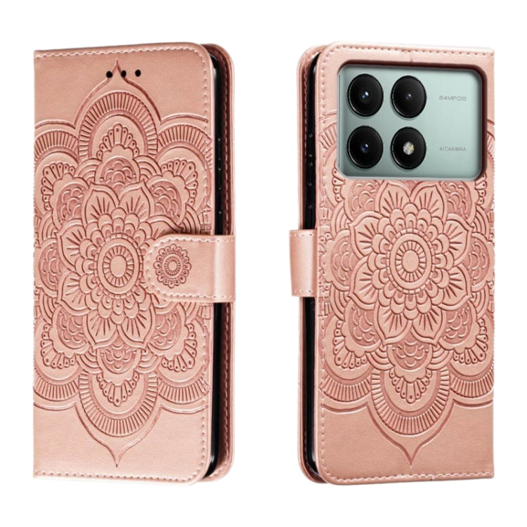 Sun Mandala Embossing Pattern Phone Leather Case, For Xiaomi Redmi A3, For Xiaomi Redmi Note 13 Pro 4G, For Xiaomi Redmi Note 13 4G, For Xiaomi Redmi K70E, For Xiaomi Redmi Note 13R Pro, For Xiaomi Redmi K70