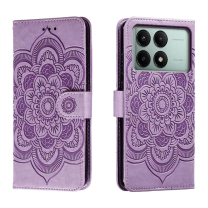 Sun Mandala Embossing Pattern Phone Leather Case, For Xiaomi Redmi A3, For Xiaomi Redmi Note 13 Pro 4G, For Xiaomi Redmi Note 13 4G, For Xiaomi Redmi K70E, For Xiaomi Redmi Note 13R Pro, For Xiaomi Redmi K70