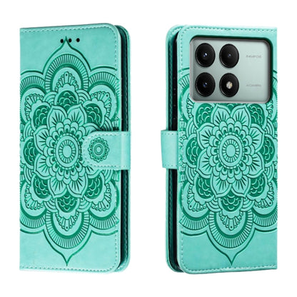 Sun Mandala Embossing Pattern Phone Leather Case, For Xiaomi Redmi A3, For Xiaomi Redmi Note 13 Pro 4G, For Xiaomi Redmi Note 13 4G, For Xiaomi Redmi K70E, For Xiaomi Redmi Note 13R Pro, For Xiaomi Redmi K70