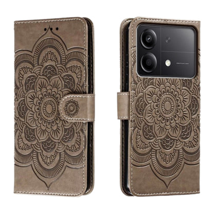 Sun Mandala Embossing Pattern Phone Leather Case, For Xiaomi Redmi A3, For Xiaomi Redmi Note 13 Pro 4G, For Xiaomi Redmi Note 13 4G, For Xiaomi Redmi K70E, For Xiaomi Redmi Note 13R Pro, For Xiaomi Redmi K70