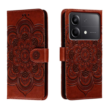 Sun Mandala Embossing Pattern Phone Leather Case, For Xiaomi Redmi A3, For Xiaomi Redmi Note 13 Pro 4G, For Xiaomi Redmi Note 13 4G, For Xiaomi Redmi K70E, For Xiaomi Redmi Note 13R Pro, For Xiaomi Redmi K70