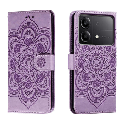 Sun Mandala Embossing Pattern Phone Leather Case, For Xiaomi Redmi A3, For Xiaomi Redmi Note 13 Pro 4G, For Xiaomi Redmi Note 13 4G, For Xiaomi Redmi K70E, For Xiaomi Redmi Note 13R Pro, For Xiaomi Redmi K70