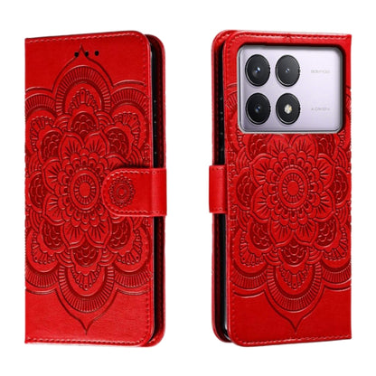 Sun Mandala Embossing Pattern Phone Leather Case, For Xiaomi Redmi A3, For Xiaomi Redmi Note 13 Pro 4G, For Xiaomi Redmi Note 13 4G, For Xiaomi Redmi K70E, For Xiaomi Redmi Note 13R Pro, For Xiaomi Redmi K70