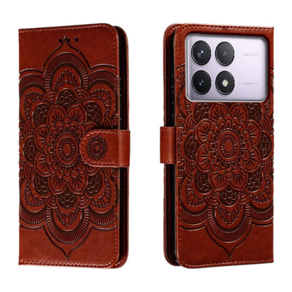 Sun Mandala Embossing Pattern Phone Leather Case, For Xiaomi Redmi A3, For Xiaomi Redmi Note 13 Pro 4G, For Xiaomi Redmi Note 13 4G, For Xiaomi Redmi K70E, For Xiaomi Redmi Note 13R Pro, For Xiaomi Redmi K70